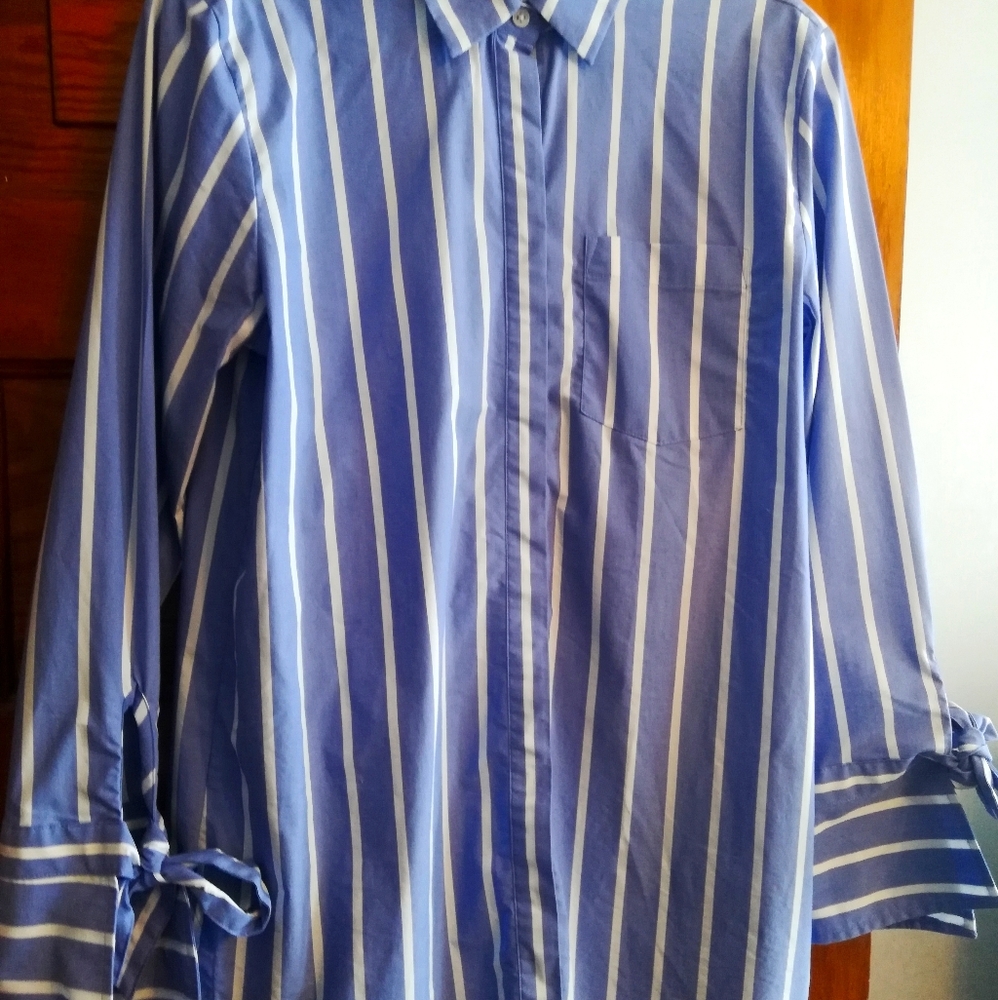 Banana Republic Parker Tunic Blue + White Sz S